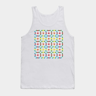 Colorful stitches on white background Tank Top